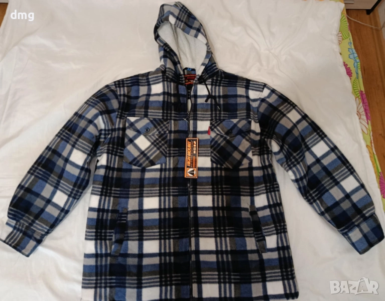 Мъжко яке с качулка и подплата, тип „дървосекач“, снимка 1