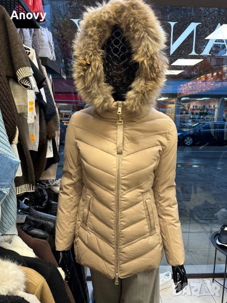 🧥 Дамско зимно яке с качулка от естествен косъм – 110 лв, снимка 1
