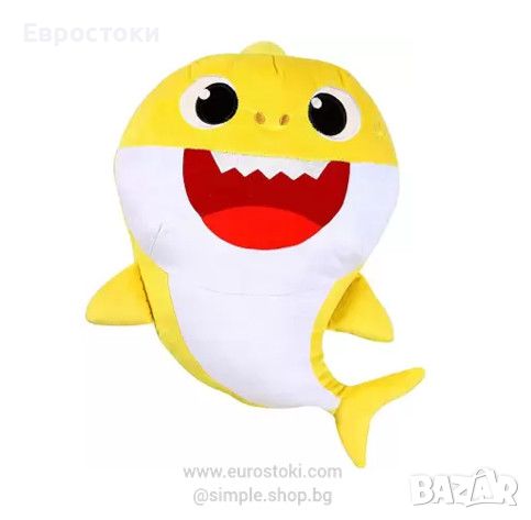 Плюшена играчка Pinkfong Baby Shark, голяма мека играчка Бебе Акула, около 43 см, снимка 1