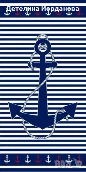 Плажна кърпа с дизайн Anchor, 140 см х 70 см, снимка 1