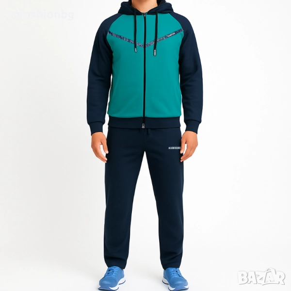 Мъжки спортен екип с качулка, 5 цвята, от М до 3XL, снимка 1