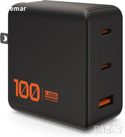 URBAN ARMOR GEAR UAG SRG 100W GaN 3-портово зарядно универсален щепсел, снимка 7 - Друга електроника - 52264228