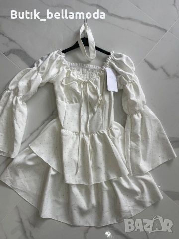 Рокли с чокър опсипани с камъчета , снимка 4 - Рокли - 53672757