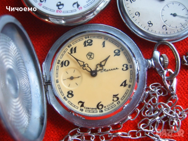 Стари оригинални механични джобни часовници Молния СССР, снимка 4 - Антикварни и старинни предмети - 52248666