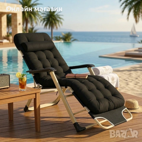 Градински шезлонг, снимка 2 - Градински мебели, декорация  - 53892853