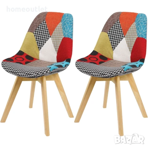 РАЗПРОДАЖБА Трапезни столове с цветна дамаска тип пачуърк, к-т от 2бр R013-SIM LUXURY LQ-BBYJX-2HONG