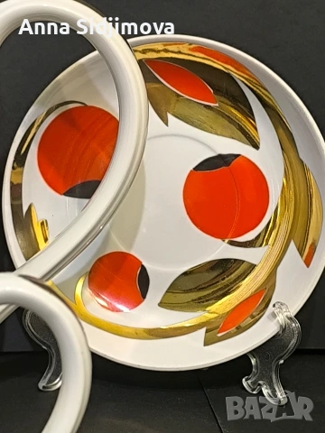 Руски порцелан Вербилки сервиз за чай , снимка 5 - Сервизи - 54079178