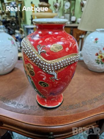Рядка уникална антикварна японска ваза Satsuma , снимка 6 - Вази - 45725760
