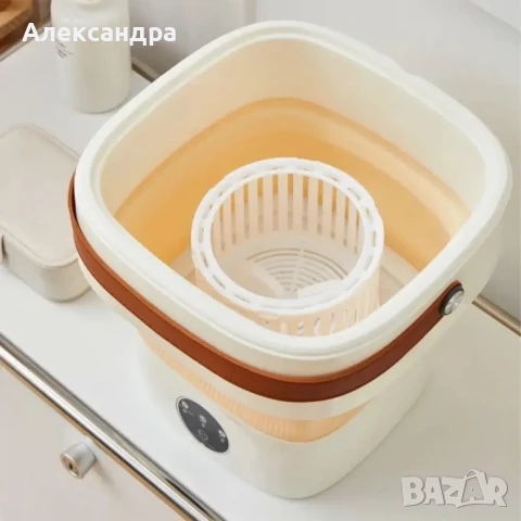 Мини сгъваема пералня с центрофуга – Компактна, мощна и идеална за всеки дом или пътуване - 12 литра, снимка 4 - Перални - 51103755