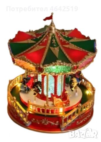 Музикална Коледна въртележка със светлини и музика, снимка 2 - Музикални играчки - 52337566