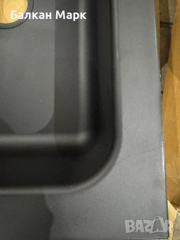 Мивка CAREA Botia – минерален композит, черна, нова с комплект, снимка 4 - Мивки - 52368407