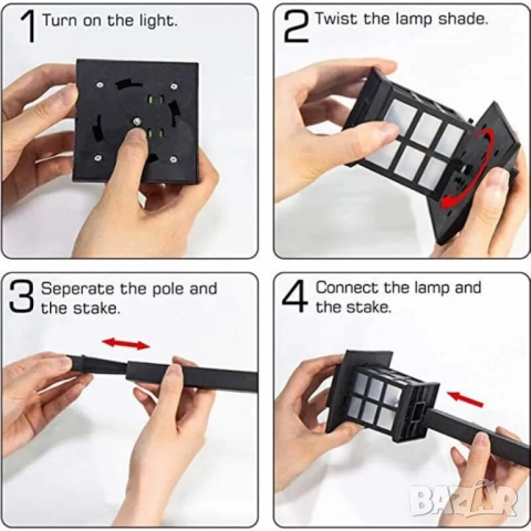 Соларна градинска лампа с ярка светлина SB-34, снимка 6 - Други - 52004114