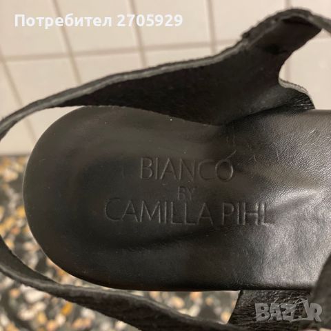 Bianco черни сандали от естествена кожа, номер 36/37, снимка 4 - Сандали - 45250654