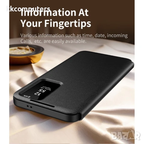 Samsung Galaxy S25 Edge View Window Кожен Калъф и Протектор, снимка 3 - Калъфи, кейсове - 50614876