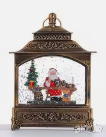 Коледна лампа със сняг и коледни орнаменти, снимка 2 - Декорация за дома - 52586168