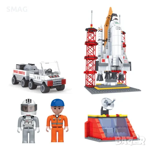 Комплект пластмасови части Конструктор Ракета с 2 фигурки (570 части) S_1242363, снимка 2 - Конструктори - 49266596