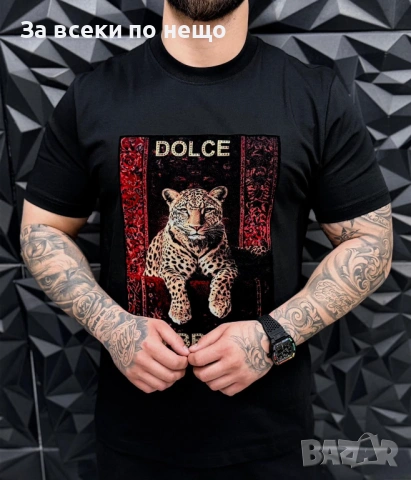 Dolce&Gabbana Мъжка Черна Тениска👕Мъжка Блуза С Къс Ръкав В Черен Цвят Код Premium F.14