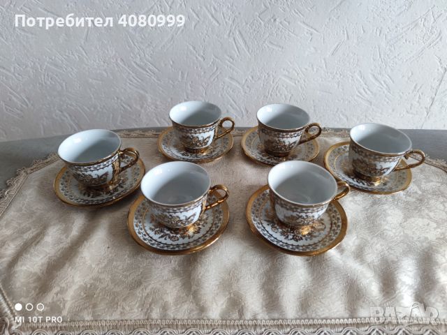Красиви комплект чашки за кафе - Япония, снимка 1 - Сервизи - 45526058