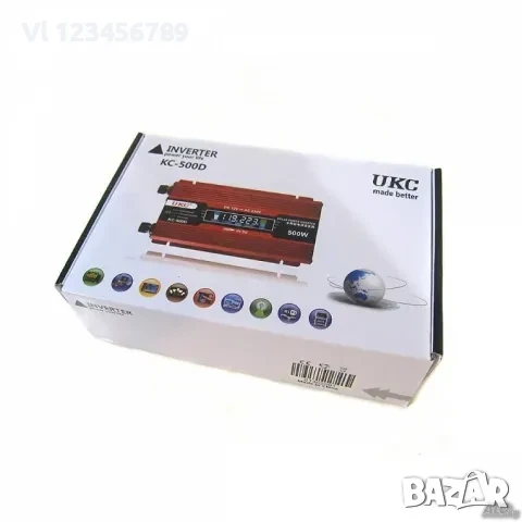 UKC автомобилен инвертор с дисплей 12V-220V 500W KC-500D, снимка 5 - Аксесоари и консумативи - 53847765