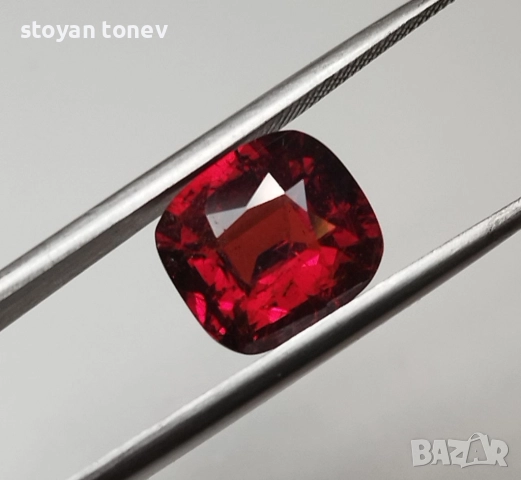 Спесартит гранат с кадифен червено оранжев цвят 4.11кт.! Нов!, снимка 9 - Други - 52695282