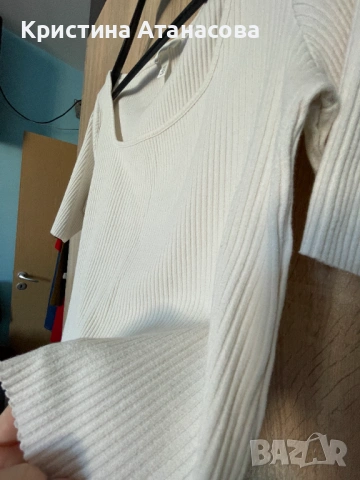 Блуза рипс с квадратно деколте