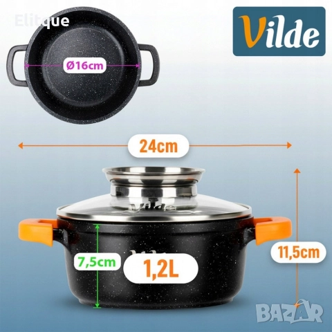 Универсална гранитна касерола с незалепващо, със стъклен капак и дозатор за течности, снимка 9 - Други - 52708769