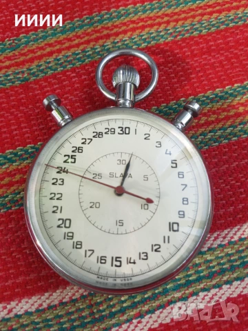 Хронометър секундомер часовник Слава , снимка 2 - Антикварни и старинни предмети - 53349405