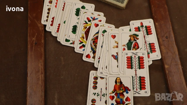 32 карти за игра, Altes VEB Altenburger Skat Kartenspiel Nr. 49 Sächsiches Bild, 32 Blatt