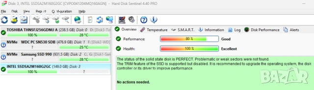 2.5" inch SSD SATA 128GB 256GB Intel Kingston Samsung Crucial Toshiba, снимка 10 - Твърди дискове - 53535691
