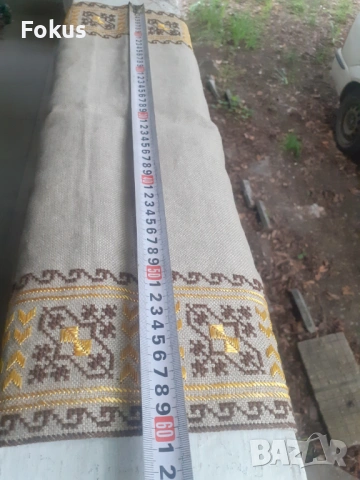 Старо прекрасно българско каре ленена панама ръчно бродирано, снимка 6 - Антикварни и старинни предмети - 53329640