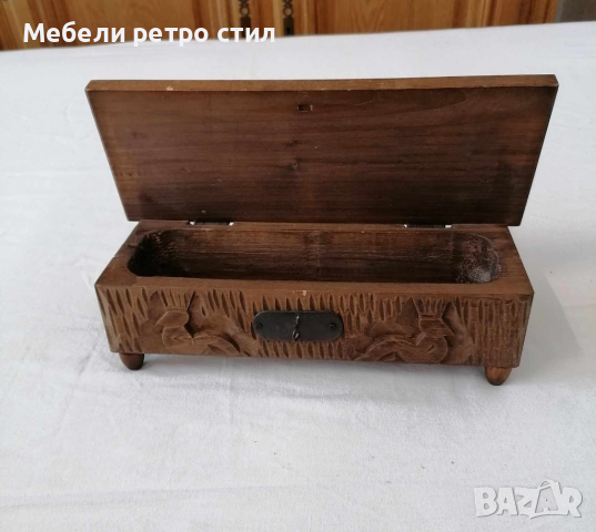 Старинна дървена кутия за бижута, дърворезба. , снимка 2 - Антикварни и старинни предмети - 44975248