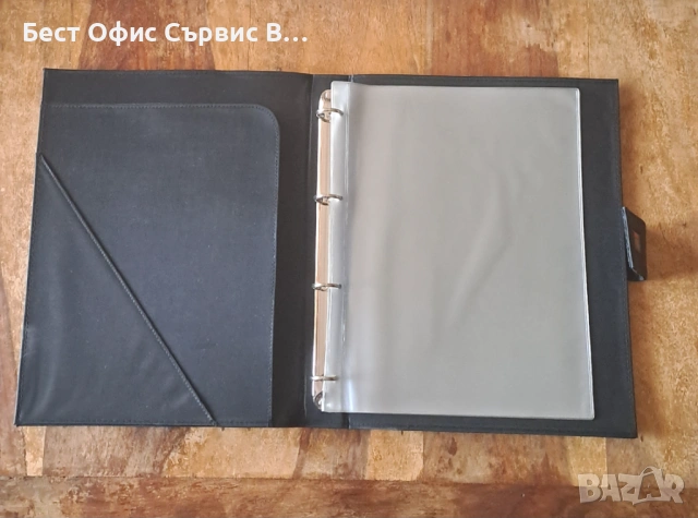 папка за документи класьор черна с 4 ринга със затваряне тип велкро , снимка 2 - Ученически пособия, канцеларски материали - 53380477