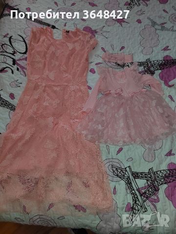 Комплект рокли за мама и бебе , снимка 4 - Бебешки рокли - 45145278