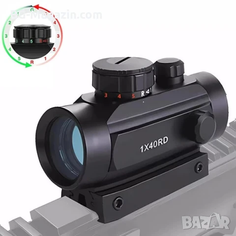 Тактически прицел 1×40 бързомер мерник за лов еърсофт въздушна пушка оптика за оръжие лък малък, снимка 10 - Оборудване и аксесоари за оръжия - 51051606