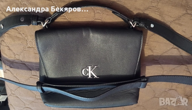 Дамска чанта Calvin Klein Jeans minimal monogram top handle 22 , снимка 2 - Чанти - 52711304