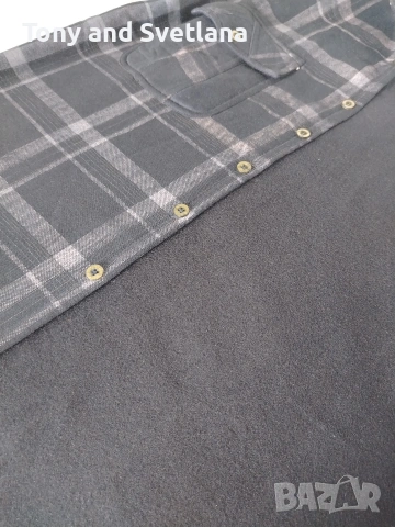 Карирана риза мъжка, размер М с подплата от полар, снимка 3 - Ризи - 53941420