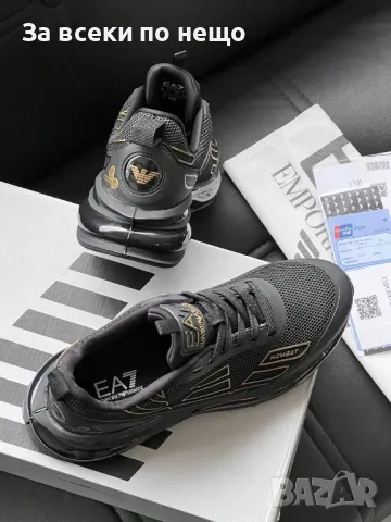 Emporio Armani Мъжки Черни Маратонки EA👟Мъжки Спортни Обувки Емпорио Армани Код E194, снимка 2 - Маратонки - 50409738