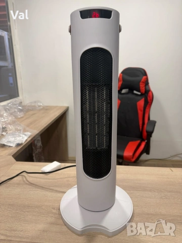 Вентилаторна печка 2-в-1 с керамичен нагревател, осцилация 60°, дистанционно и LED дисплей, снимка 14 - Отоплителни печки - 53689838