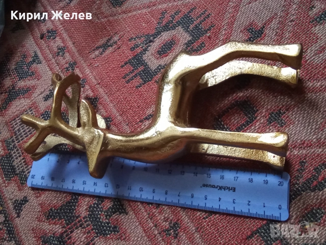 Бронзова фигурка на елен 53663, снимка 3 - Антикварни и старинни предмети - 53392695