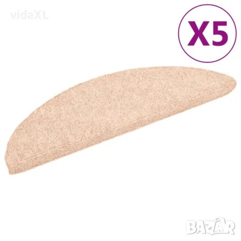 vidaXL Самозалепващи стелки за стъпала, 5 бр, кафяви, 56x17x3 см（SKU:149674）, снимка 1 - Други - 48536318