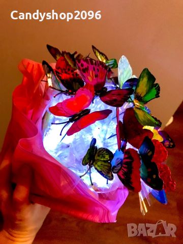 Светещи букети,вие избирате цвят на пеперудите, снимка 5 - Декорация - 46460570