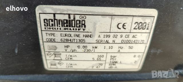 Компресор за въздух Schneider Euroline Handy, снимка 3 - Компресори - 46466691