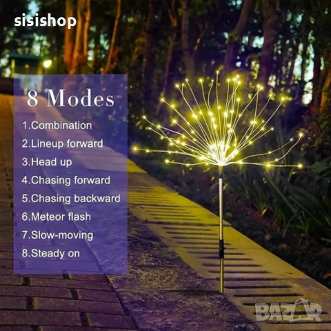 Декоративни лампи за градина с хиляди цветни звезди 4471, снимка 5 - Соларни лампи - 53976989