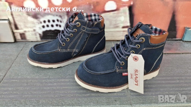 Английски детски оригинални кец/боти от естествена кожа/велур Levi's, снимка 3 - Детски боти и ботуши - 52377374