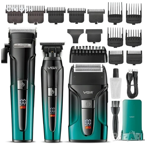 Машинка за подстригване VGR V-694, 3 в 1, Тример, Електрическа самобръсначка, 5W, Неръждаема стомана, снимка 2 - Машинки за подстригване - 54183605