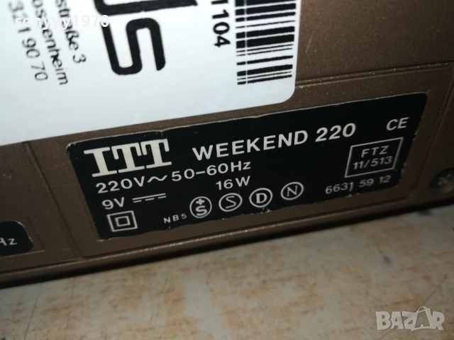 ITT WEEKEND 220 STEREO-ВНОС SWISS 0609252018, снимка 14 - Радиокасетофони, транзистори - 51628256