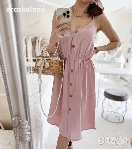 Дамска рокля с презрамки Aubin, 5цвята , снимка 6 - Рокли - 50422606