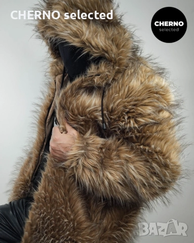 URBANCODE LONDON мъжко дълго яке • палто от изкуствен косъм с качулка – размер L , снимка 2 - Якета - 53668969