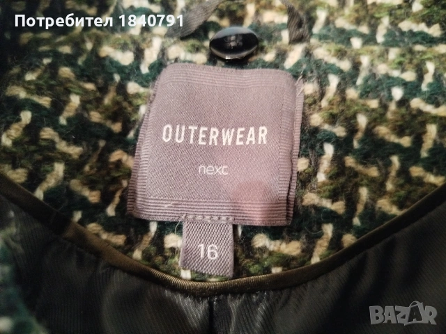 Късо палто NEXT – меланж, размер XL (UK16), снимка 10 - Палта, манта - 53492613