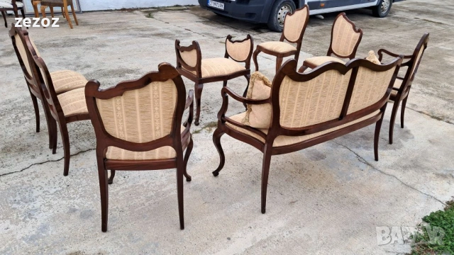 Ретро комплект за трапезария махагон, снимка 9 - Столове - 53942934